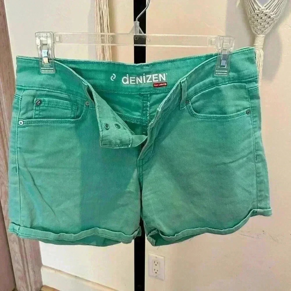 Denizen from Levi's Pants - Denizen by Levi's Jungle Green Denim Cuffed Stretch Shorts 6